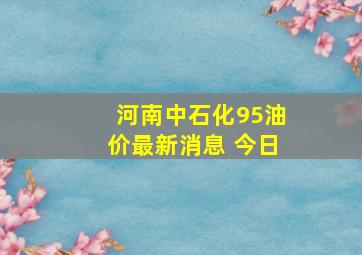 河南中石化95油价最新消息 今日